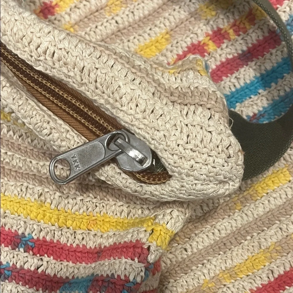 Lilos Laguna Beach Large Striped Crochet Shoulder Bag